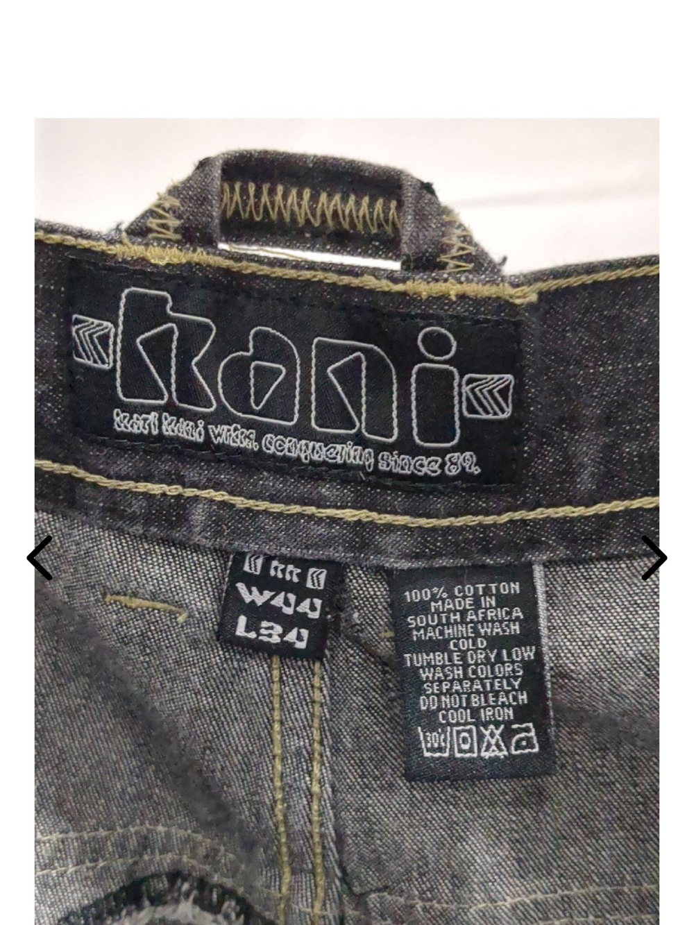 Vintage Karl Kani Baggy Jeans 44x34 Carpenter Contrast Stitch Black D